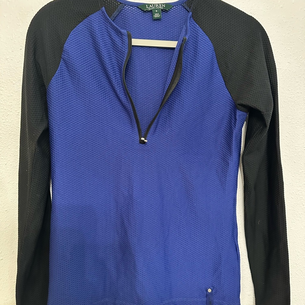 Lauren Ralph Lauren Royal Blue and Black Sport Zip Top